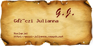 Géczi Julianna névjegykártya